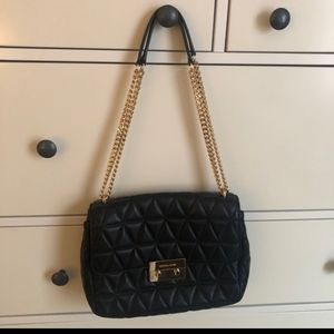 Authentic Michael Kors Quilted Black Convertible Bag Shoulder or Crossbody Bag
